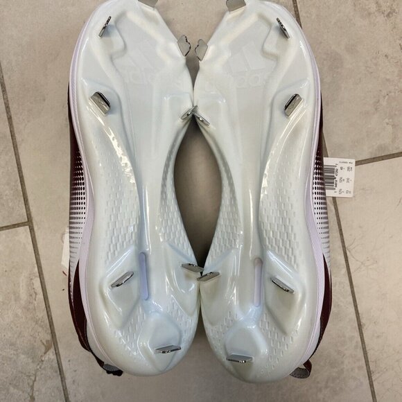 Adidas Icon 7 Metal Baseball Cleats Mens Size 13 Burgundy Red White FZ1555 New - Picture 11 of 11
